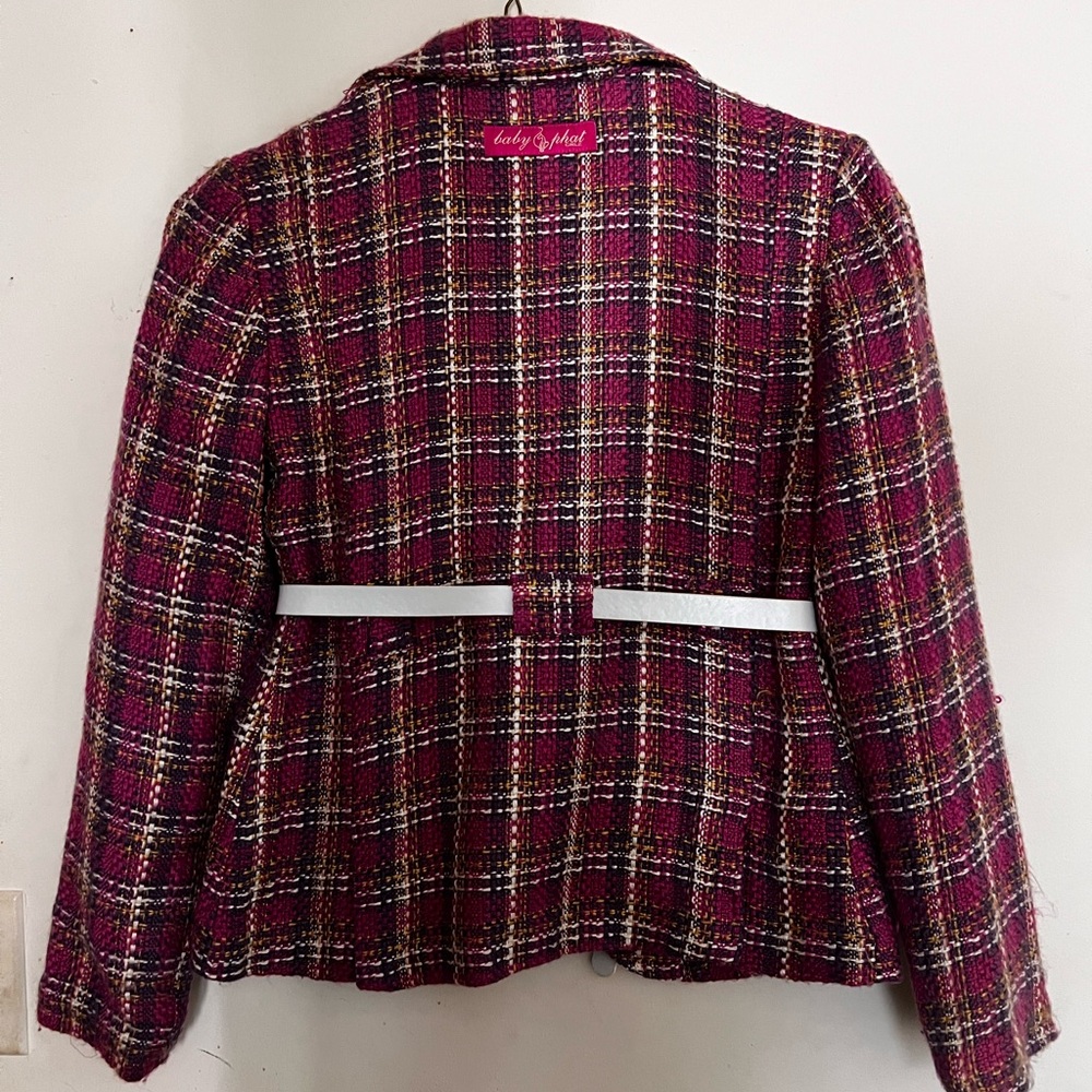 Baby Phat Pink Plaid Blazer XL- Multi Colored